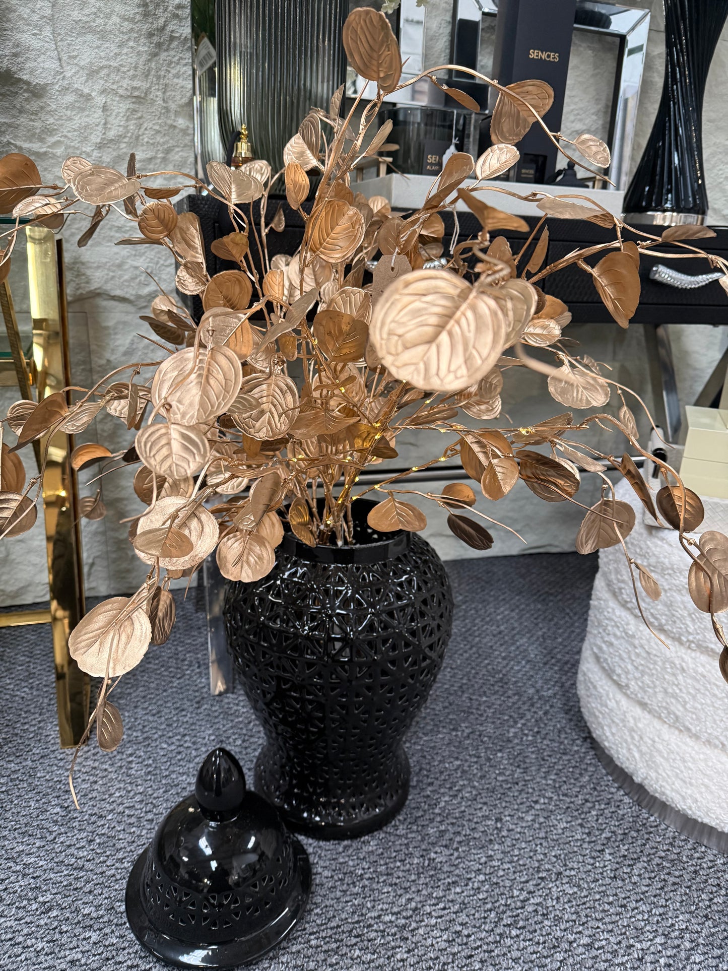 Lit Gold Leaves Branch - 2 PKTS (includes 2 branches in each box)