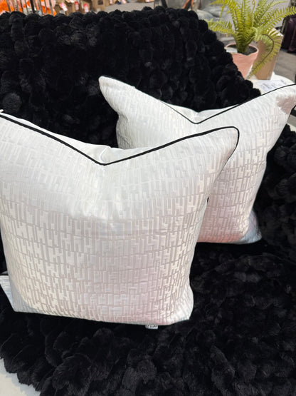 White Geo Cushion