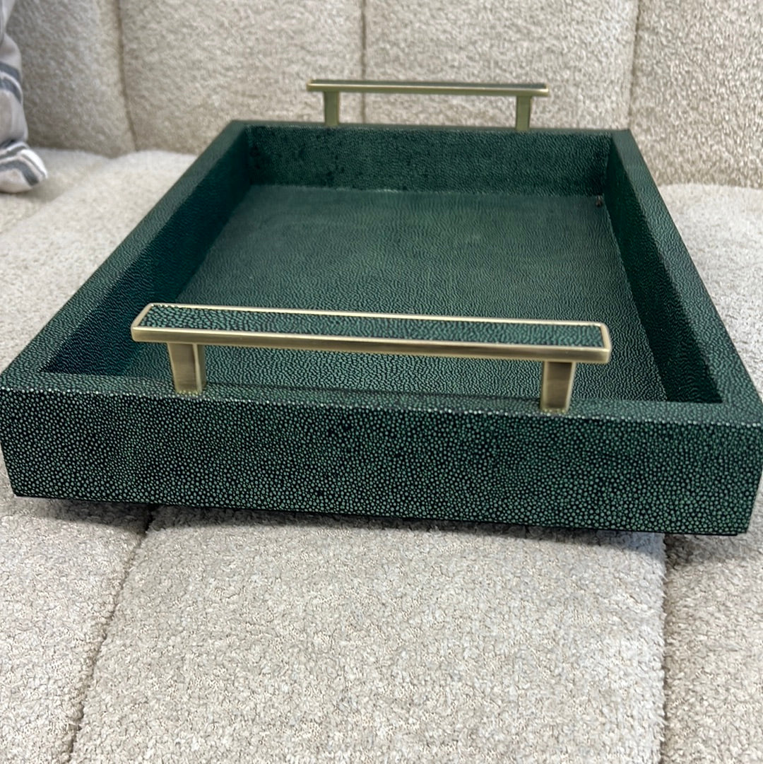 Aprilla Green Faux Leather Tray