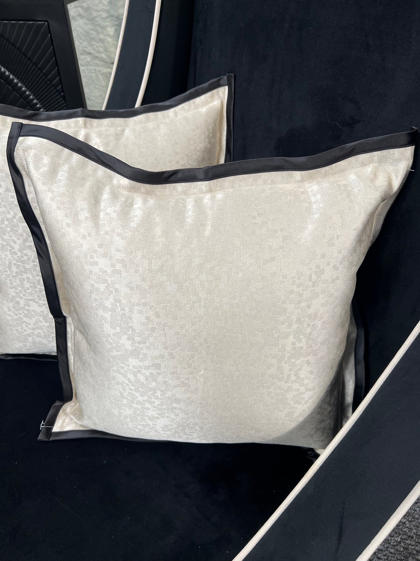 Lux Champagne Piped Cushion