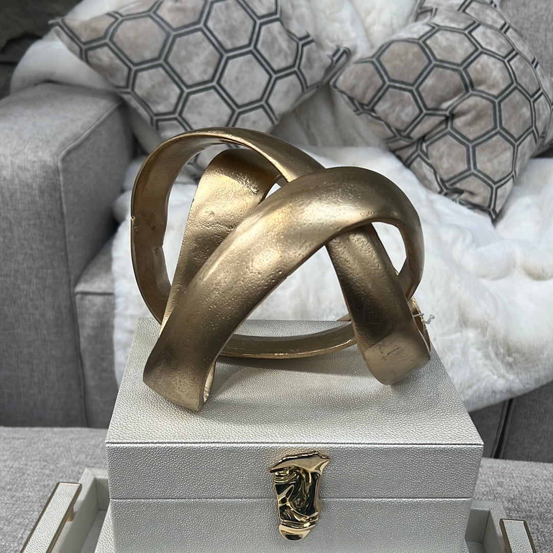 Prato Gold Finish Knot Sculpture