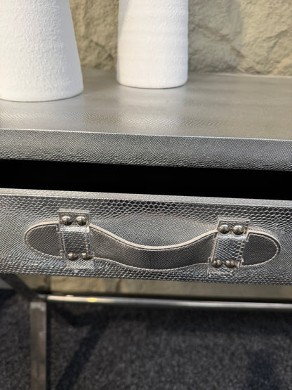 Silver Faux Skin Console/ Desk Table