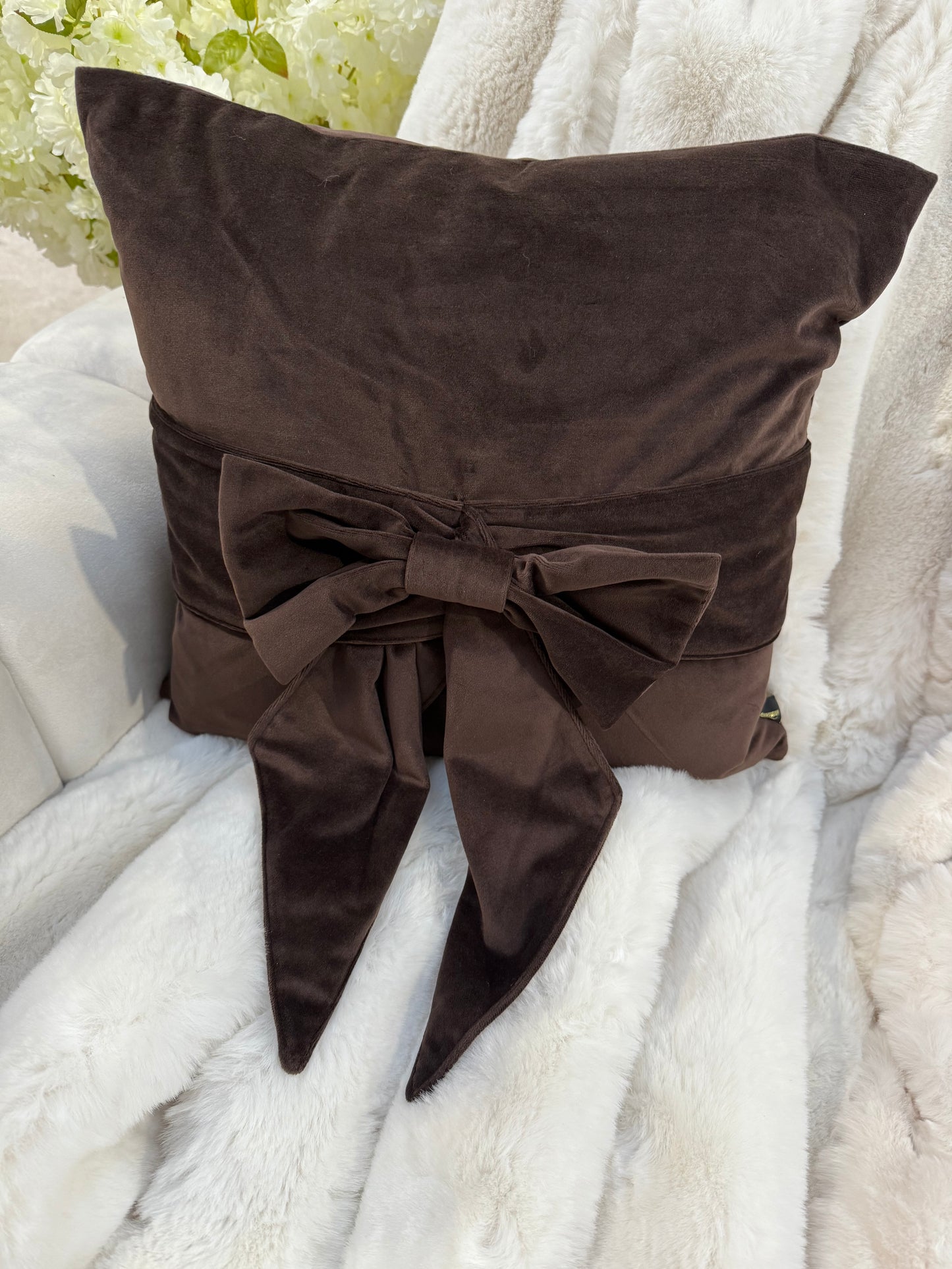 Choc Bow Tie Cushion
