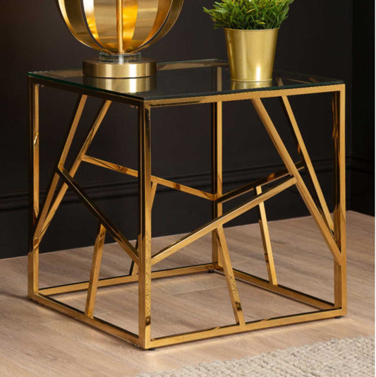 Azaria Gold Metal End Table