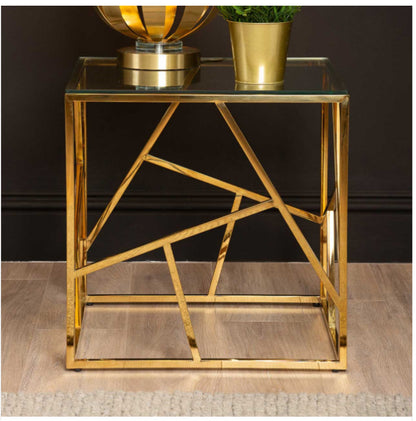 Azaria Gold Metal End Table