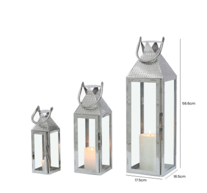 Set of 3 Stainless steel Lanterns