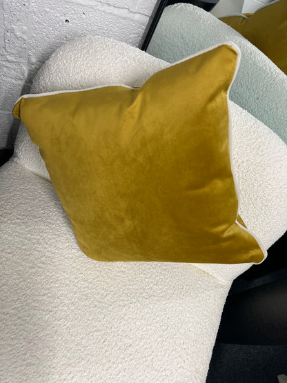 Mustard & Cream Piped Cushion