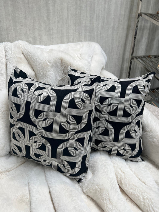 Black and White Link Cushion