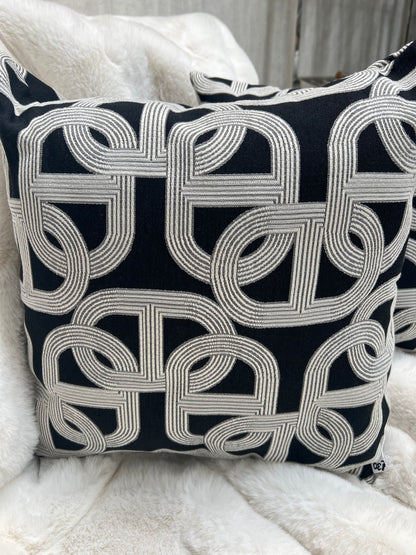 Black and White Link Cushion