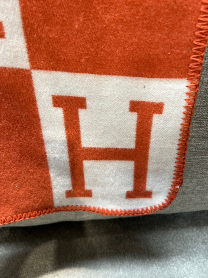 Luxury H Throw, Orange & White