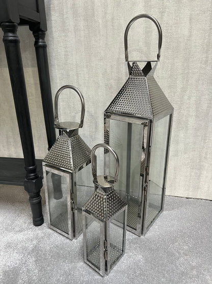 Set of 3 Stainless steel Lanterns