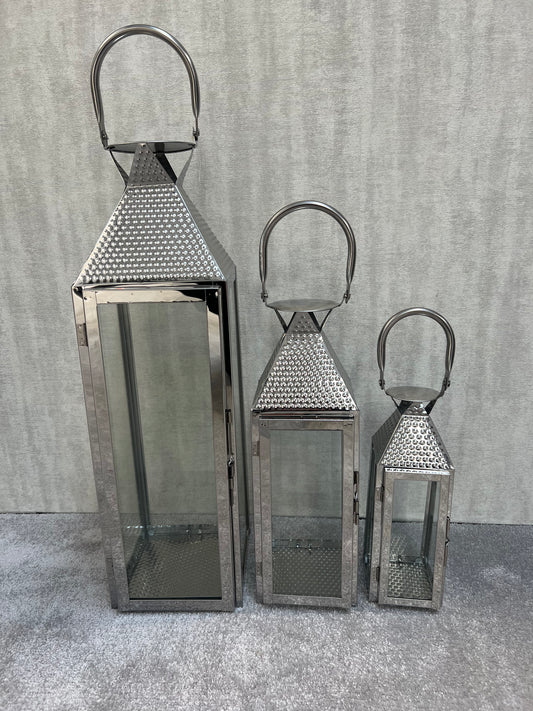 Set of 3 Stainless steel Lanterns