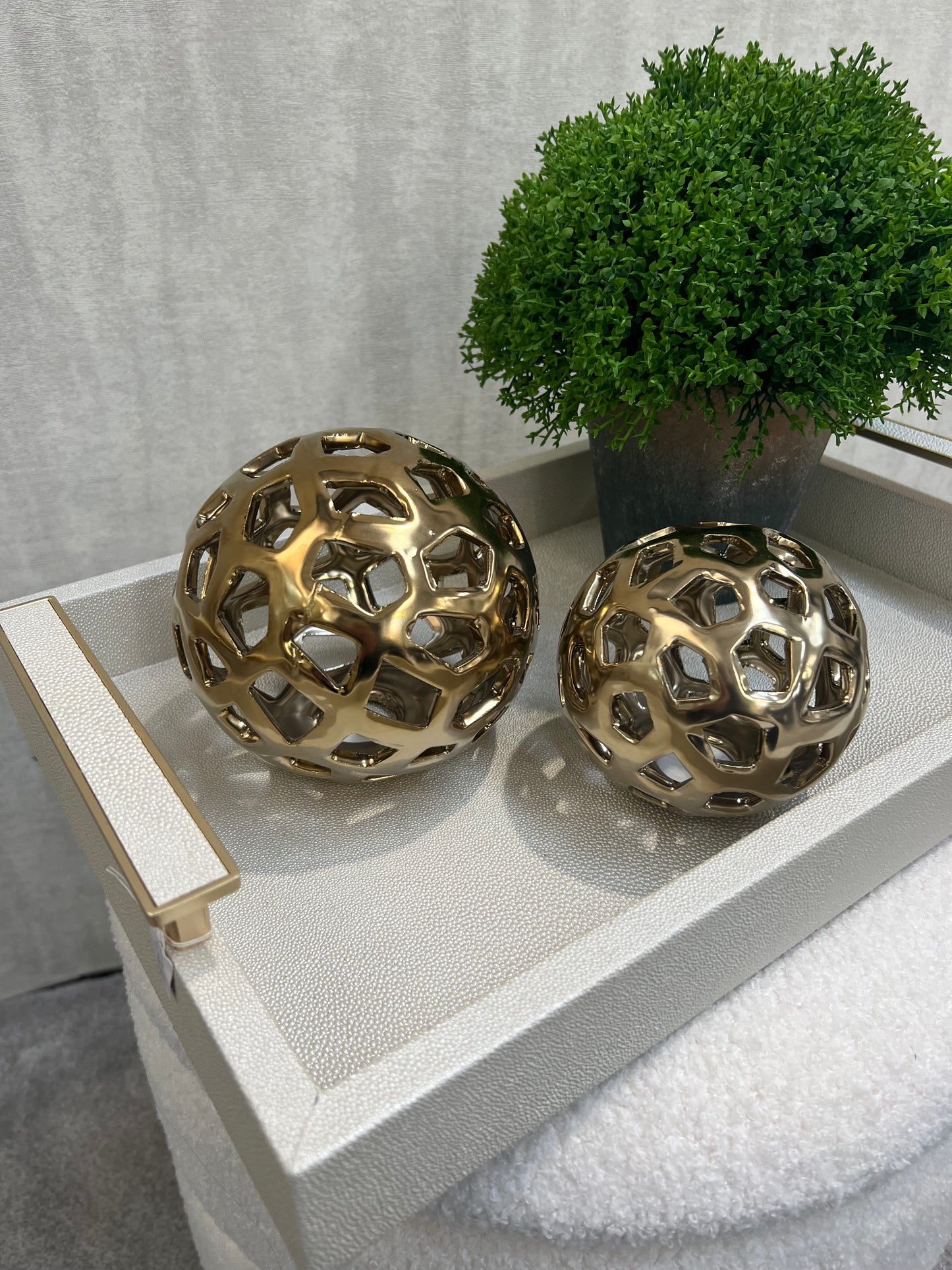 Matte Gold Ceramic Decoration