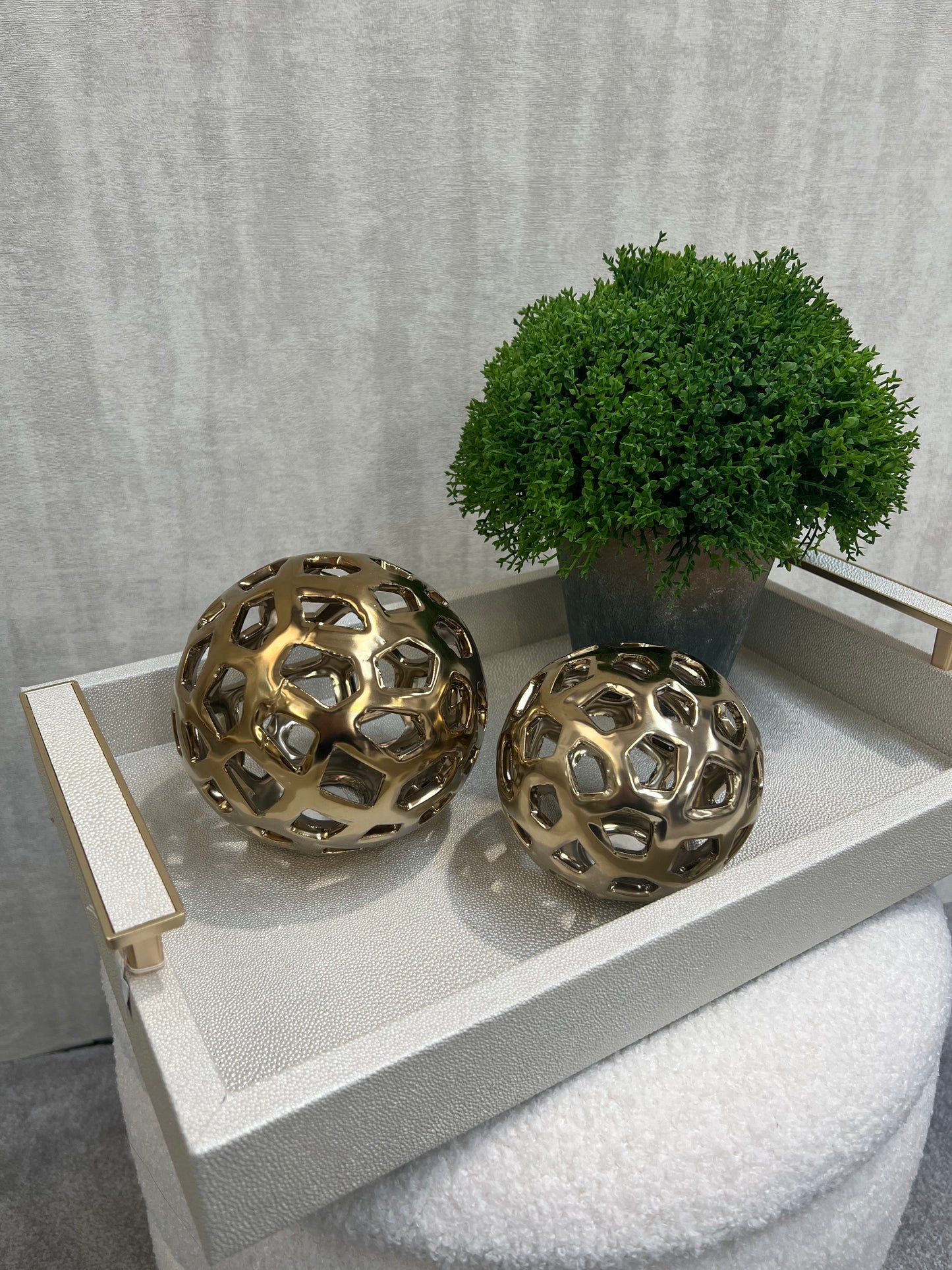 Matte Gold Ceramic Decoration