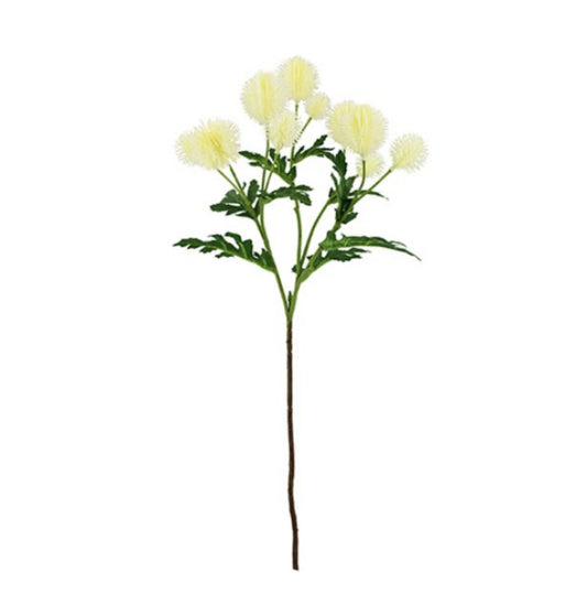 56cm PomPom Dahlia Spray Ivory