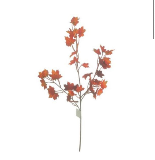 80cm Autumn Maple Leaf Spray Orange/Red