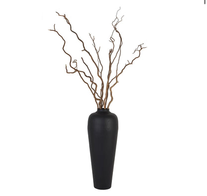 Large Matte Black Hammered Vase