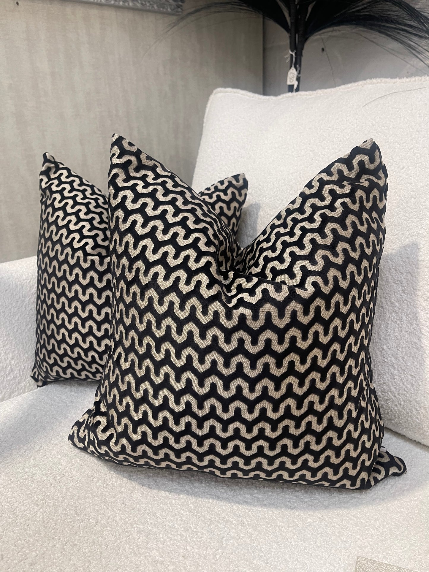 Black & Gold Wave Cushion