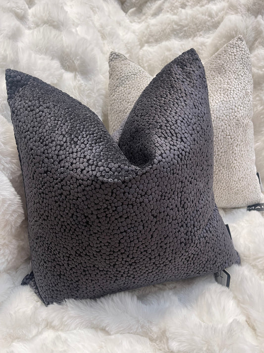 Black Bingham Velvet Cushion 16"