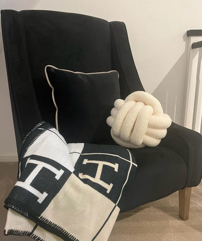 Ivory Knot Boucle Cushion