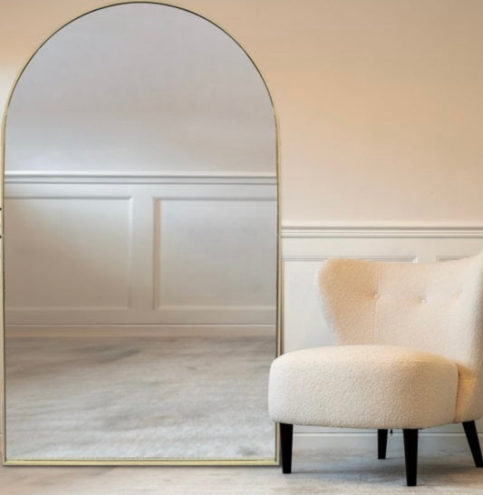 Theo Gold Metal Full Length Arched Mirror