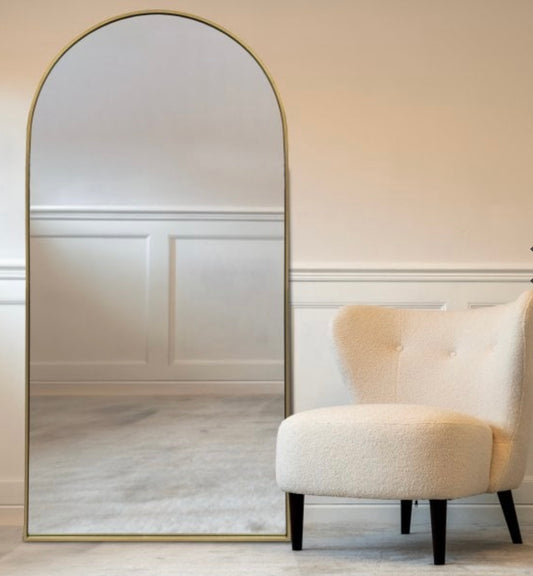 Theo Gold Metal Full Length Arched Mirror