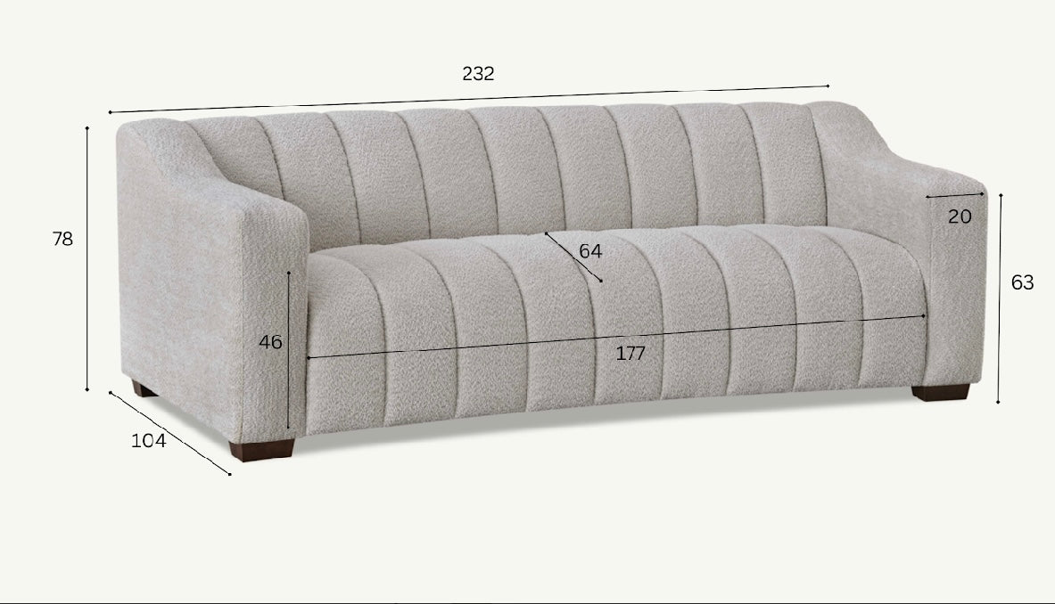 Astoria Oatmeal Boucle Sofa