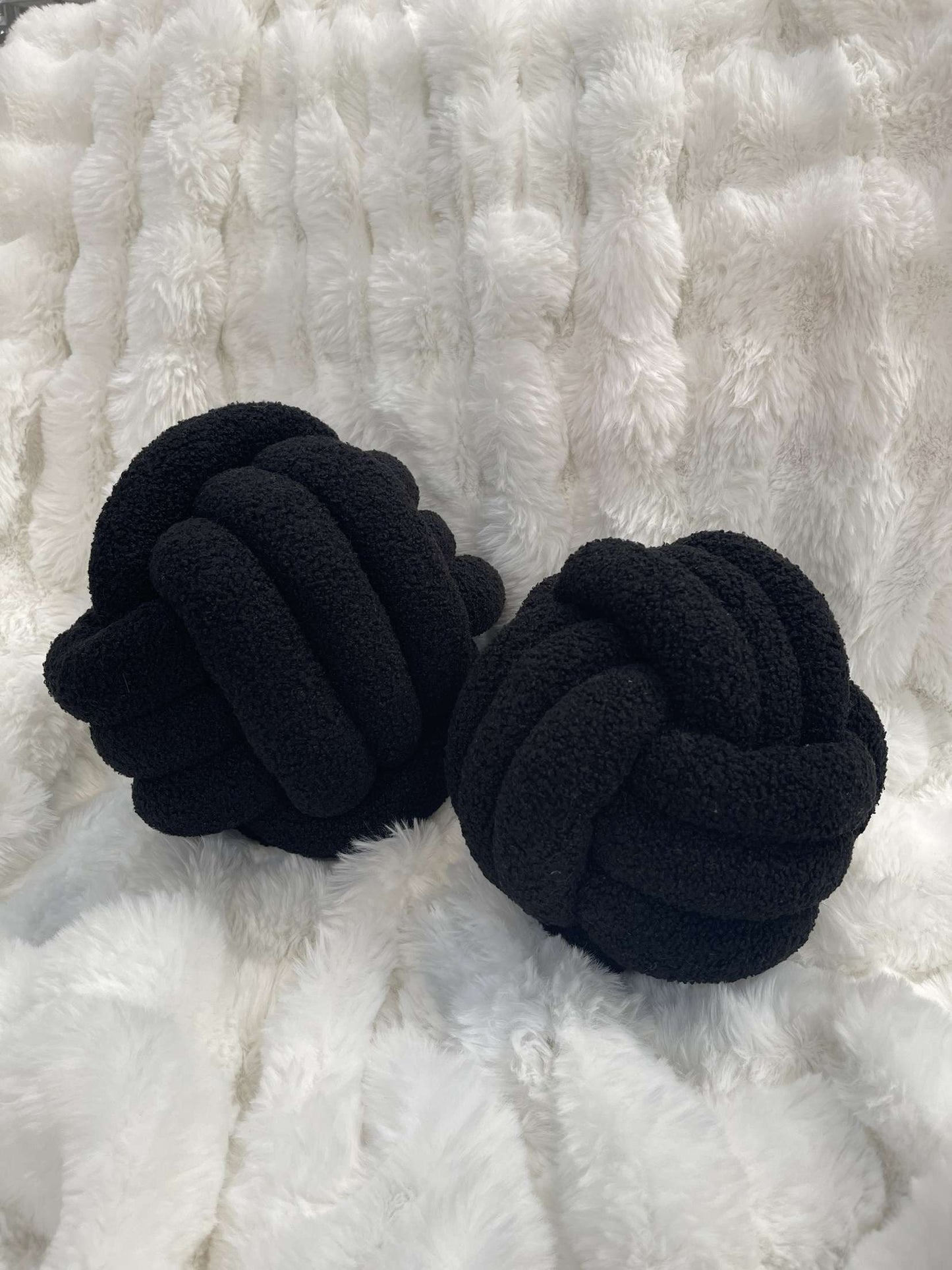 Black Boucle Knot Pillow