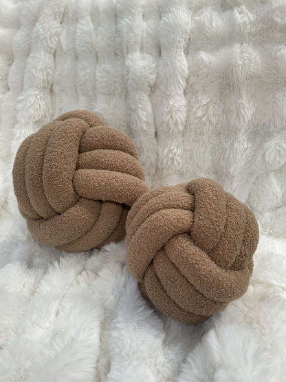 Mocha Boucle Knot Pillow