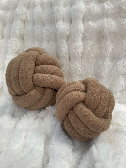 Mocha Boucle Knot Pillow