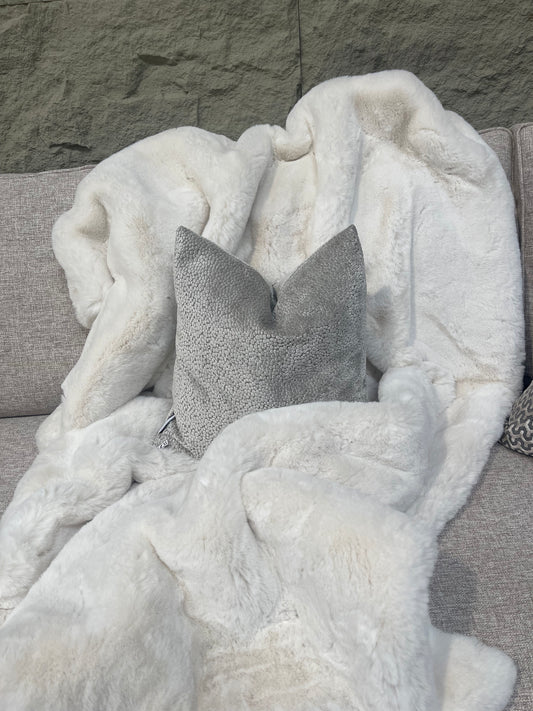 Extra Thick Faux Fur Cream Throw