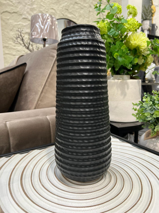 35cm Matte Black Ceramic Vase