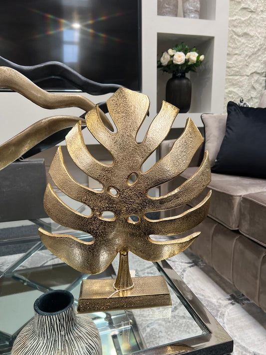 Monstera Gold Leaf Aluminium Sculpture