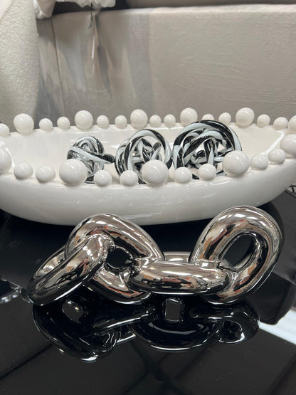 4 Chain Silver Sculpture